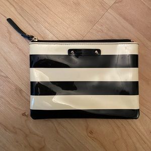 Kate Spade Striped Mini Pouch Cosmetic Bag